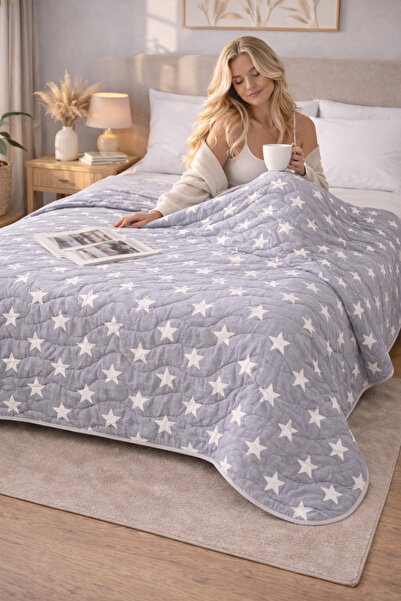 sternen glanz غطاء سرير ليلة مبطن من القطن مقاس 200 × 230 سم متعدد الاستخداما...