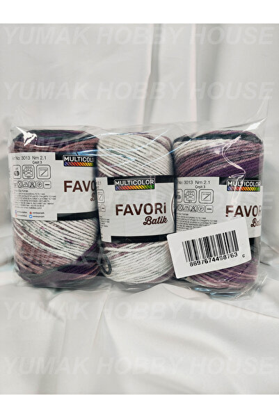 Ören Bayan FAVORİ BATİK Ebruli El Örgü İpi (3 Adet) - Renk: 909