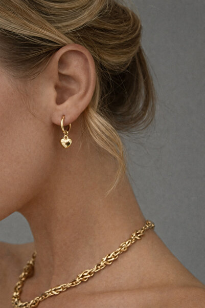 Markiz Takı Steel Heart Earrings
