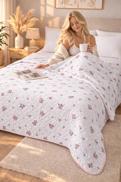 sternen glanz Cuvertură de pat multifuncțională din bumbac matlasat Laila, 20...