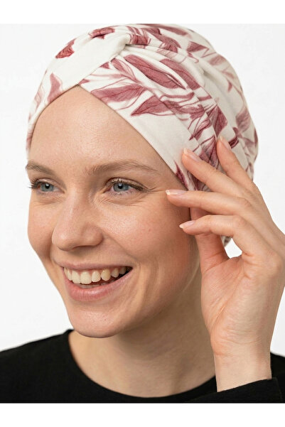 elysianfidan Patterned Cross-Cut Combed Cotton Cream-Burgundy Patterned Ready...