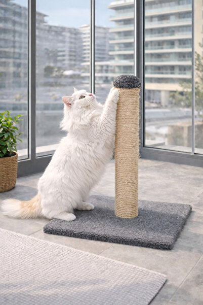 MOOD PAW لوح خدش للقطط 42 سم - قاعدة 30×30 مع خيوط السيسال الطبيعية وهيكل قوي...