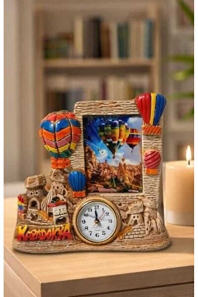 ATHSTORE Kapadokya Peri Bacası Hediyelik Masa Saati & Fotoğraf Çerçevesi