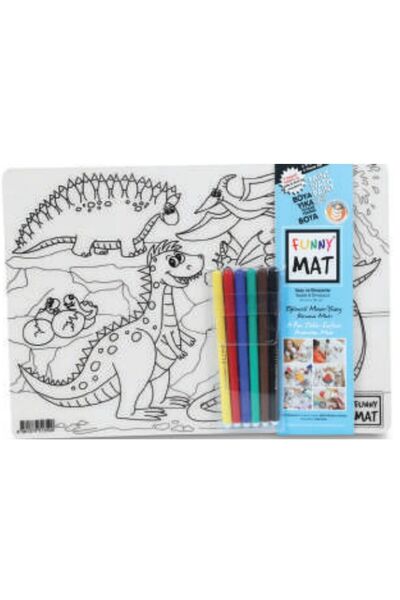 Timaş Yayınları Funny Mat - Uzay Ve Dinozorlar 6'Lı Kalem Hediyeli 25 x 35 cm