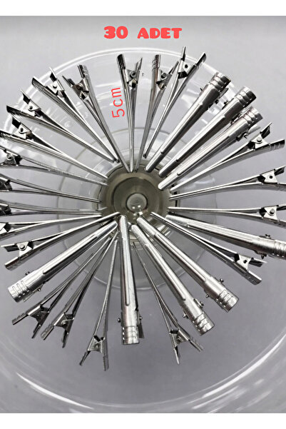 KIRMIZICOSMETİCS Pens 30 Adet (+-1) Alüminyum Saç Pensi Kuaför Fön Pensi