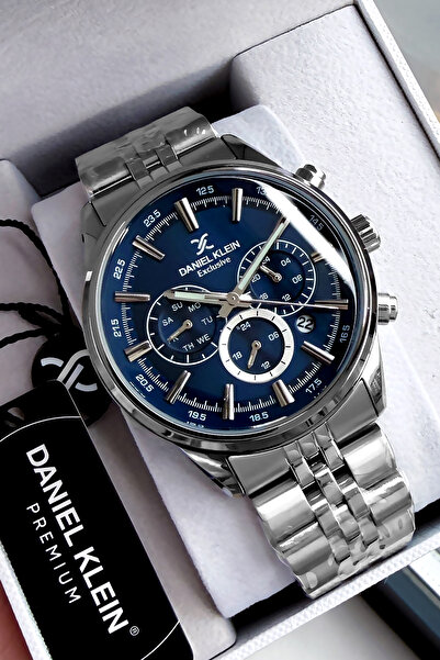 Daniel Klein Premium Fonksiyonlu Erkek Kol Saati 3 Atm Su Geçirmez Gümüş Renk...