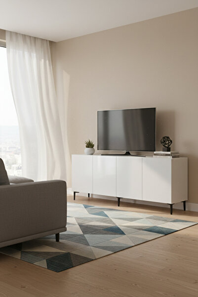 CENEYRA KA1899B - APLOS KONSOL, TV STAND, TV SEHPASI ve TV ÜNİTESİ BEYAZ 180CM