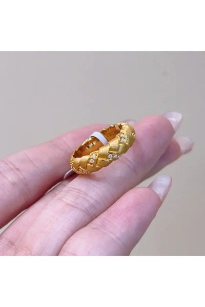 Haziran Aksesuar Sarmal Mini Model, Taşlı Gold Kadın Yüzük