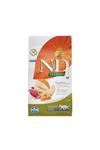 N&D Pumpkin Tahılsız Ördek Etli Bal Kabaklı ve Kavunlu Yetişkin Kedi Maması 1...