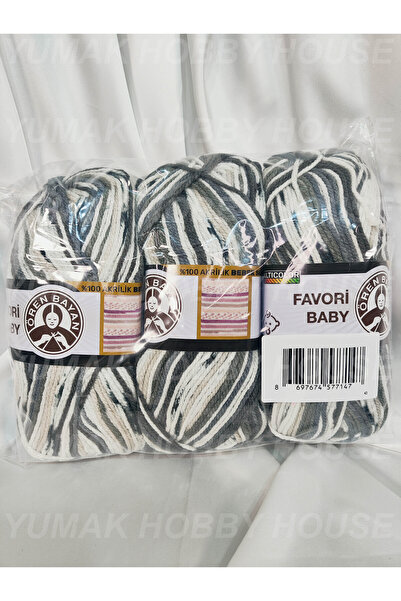 Ören Bayan FAVORİ BABY Ebruli El Örgü İpi (3 Adet) - Renk: 657