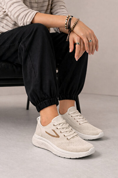 Encool Women's Beige Sneakers Sports Shoes Lightweight Comfortable Daily Walk...