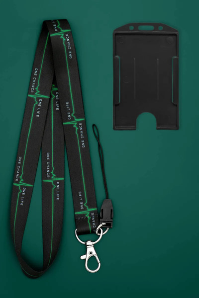 Apptakı Su Yeşili Kalp Atışı Ekg Boyun İpi Boyun Askı İpi Boyun Askısı ve Kar...