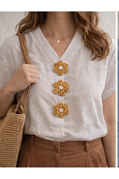 PİNKBAG Handmade Hasır Gömlek Süsü 3 ADET