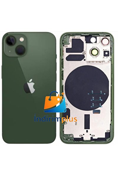 indirimplus iPhone 13 Kasa Boş Kart Tepsili, Yan Tuşlu ve Kamera Lensli (Yeşil)