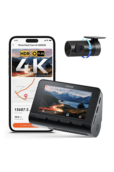 70MAİ كاميرا أمامية وخلفية بدقة 4K، مزودة بتقنية Wi-Fi 6 ونظام تحديد المواقع ...