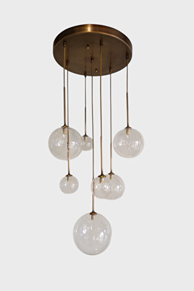 Favori Aydınlatma Sfera Modern Çoklu Cam Küre Sarkıt Avize - Eskitme Gövdeli