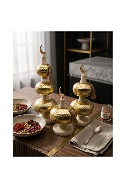 Mado Gallery طقم من 3 قطع من حاملات الحلويات والتمر العاجية ذات الشكل القُبّي...