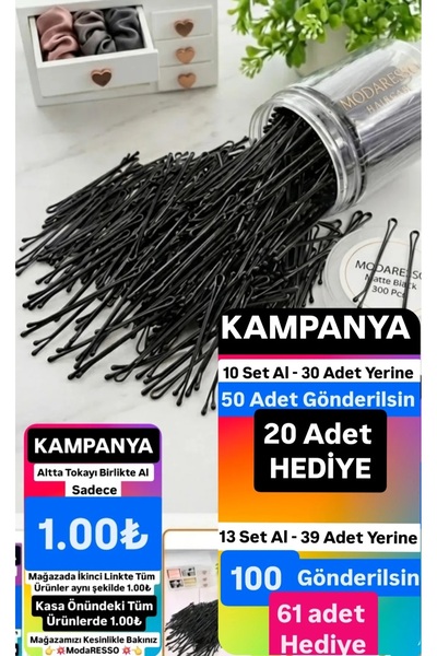 modares Kadın Siyah Tel Toka 3 Adet (Toplam Adet Tek Pakettedir)