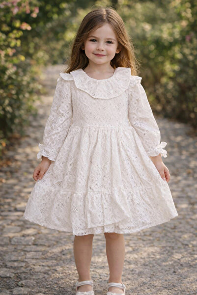 Bilge Trend Бебешко момиченце, рокля с набрана яка, рожден ден, сватба, празн...