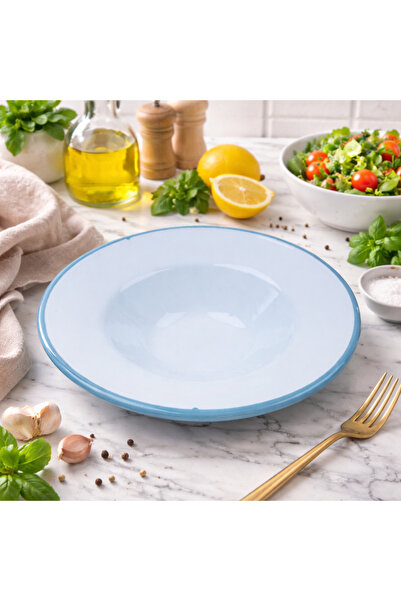Generic Brand لونارت طبق سلطة المعكرونة 25 سم، طلاء مينا على الفولاذ باللون ا...