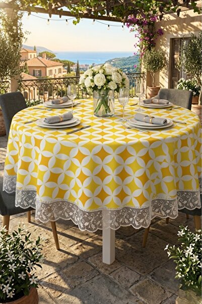 Rona Home Στρογγυλό τραπεζομάντιλο αδιάβροχο, υψηλής ποιότητας ύφασμα, ανθεκτ...