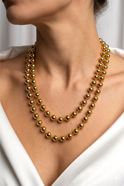 PETEK AKSESUAR قلادة طويلة أنيقة من الخرز 120 سم.