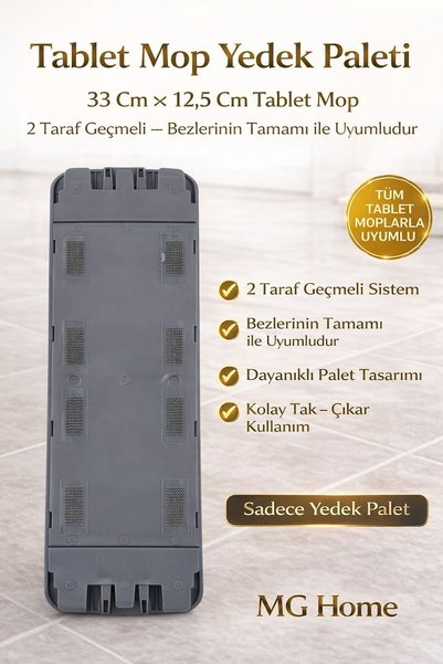 VENON Tablet Mop Aparat Palet ❤️ 2 TARAF GEÇMELİ ❤️ 33 X 12.5 Cm Tüm Moplarla Uyumludur ❤️ SADECE PALET