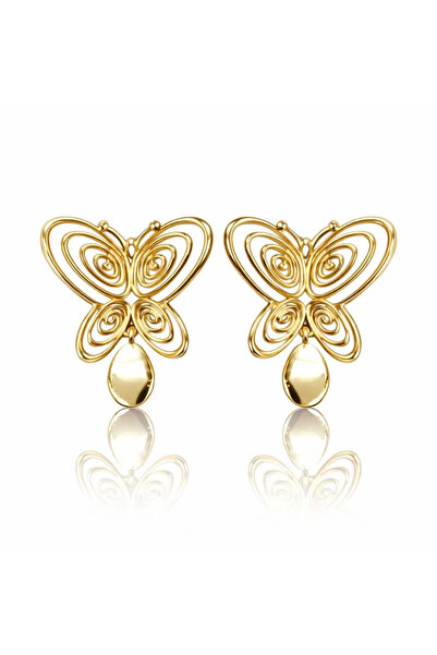 stravis Gold Color Füsun Butterfly Earrings