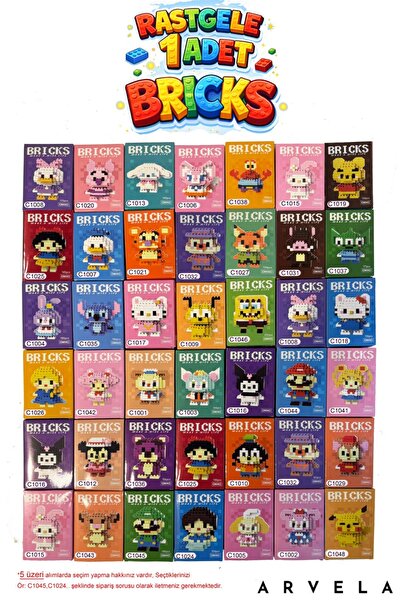 Arvela Rastgele 1 Adet Bricks Marka Lego - Kutulu Gönderim - 40 Çeşit Koleksiyon