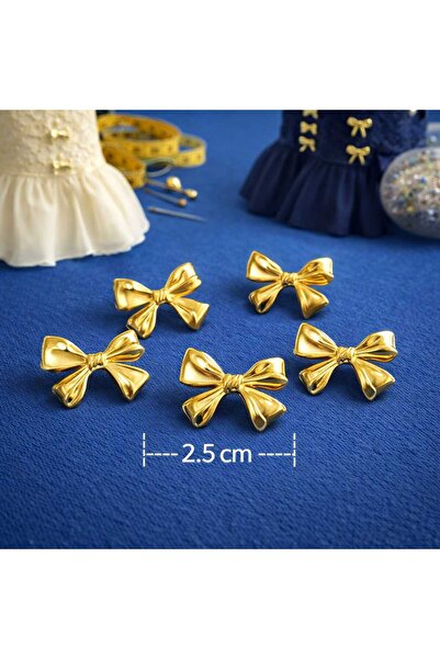 beyna aksesuar Metal Button for Bow Tie 2.5 cm Gold Plated 1 Pack 5 Pcs