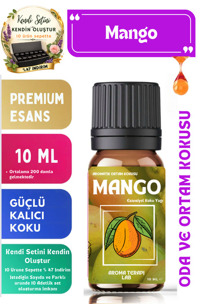 Aroma Terapi Lab Mango - Esansiyel Koku Yağı - Oda Ve Ortam Kokusu - Aromatik...
