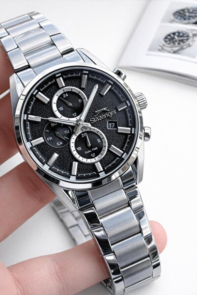 Slazenger 100 Mt Waterproof Special Boxed Groom Watch Steel Case Cord Color R...