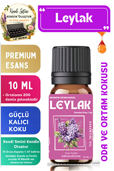 LeafFlora AromaHome Leylak - Esansiyel Koku Yağı - Oda ve Ortam Kokusu - Arom...