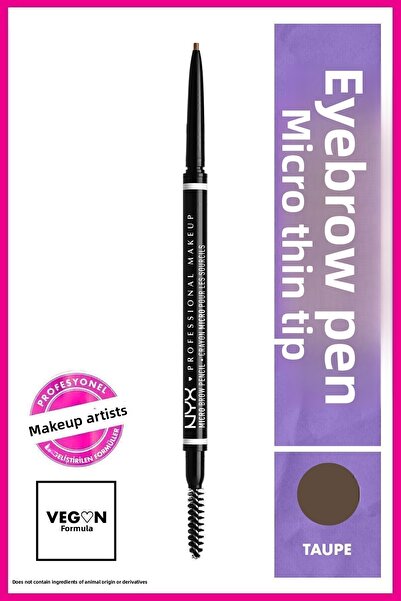 NYX Professional Makeup قلم حواجب فائق الدقة - قلم حواجب دقيق - لون بني رمادي...