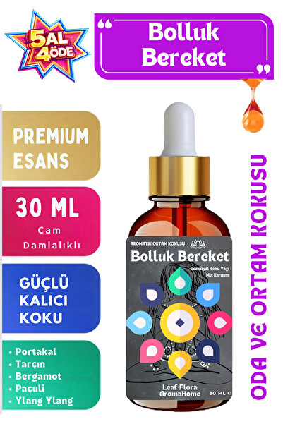 LeafFlora AromaHome Bolluk Bereket - Esansiyel Koku Yağ Karışımı - Oda ve Ort...