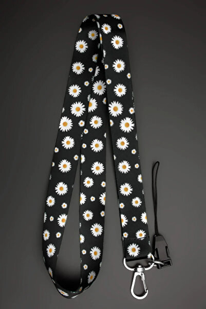 Apptakı Papatya Yaka Kartı Boyun Askı İpi Telefon Askı İpi - ASK0238