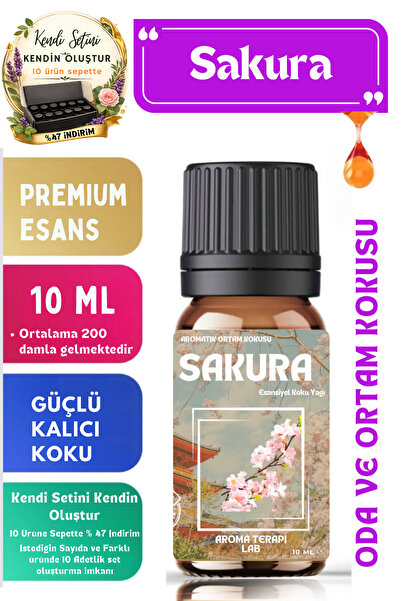 Aroma Terapi Lab Japon Çiçeği - Sakura Esansiyel Koku Yağı - Oda Ve Ortam Kok...