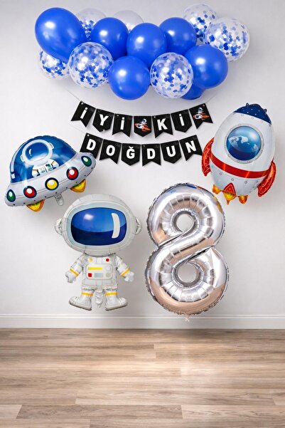 Patladı Gitti مجموعة احتفالات حفلات أعياد الميلاد لعمر 8 سنوات من Space Conce...