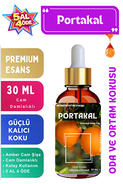 LeafFlora AromaHome Portakal - Esansiyel Koku Yağı - Aromatik Oda ve Ortam Ko...