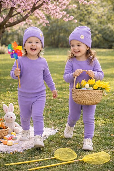 ZUZUNGA Unisex 3-Piece Ribbed Knit Baby Set