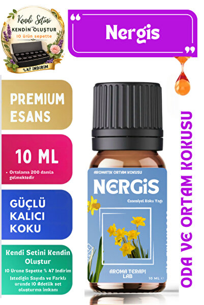 Aroma Terapi Lab Nergis - Esansiyel Koku Yağı - Oda Ve Ortam Kokusu - Aromati...