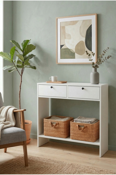 Robin Home Queen Dresuar Hol Antre 80 cm 2 Kapaklı Beyaz