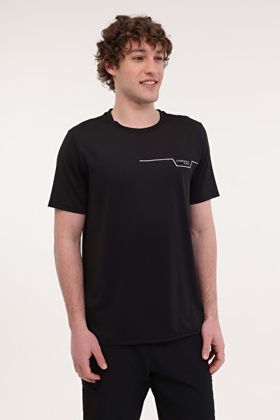 lumberjack ml Renato 11ıtl1019 5fx Μαύρο ανδρικό κοντομάνικο μπλουζάκι