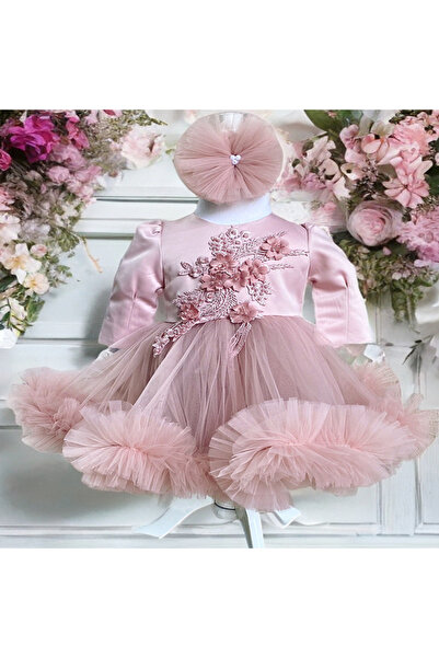 Hainute Magice Rochita Botez Fetita Roz Pudra Luxury