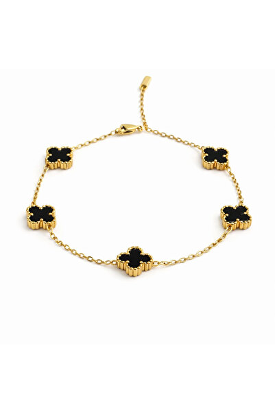 NO BRAND Βραχιόλι γούρι Zallmorra με έγχρωμο σμάλτο – Έντονο μαύρο