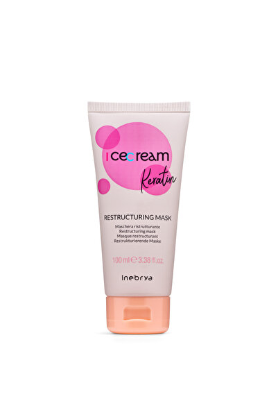 Inebrya Ice cream قناع الكيراتين لإصلاح الشعر المعالج بشكل مكثف 100 مل