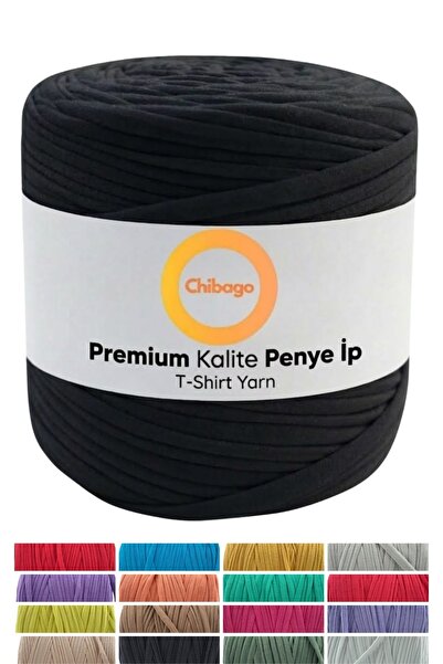 Chibago Siyah Penye Ip Büyük Boy 650 gr 130 Mt Örgü Ipi