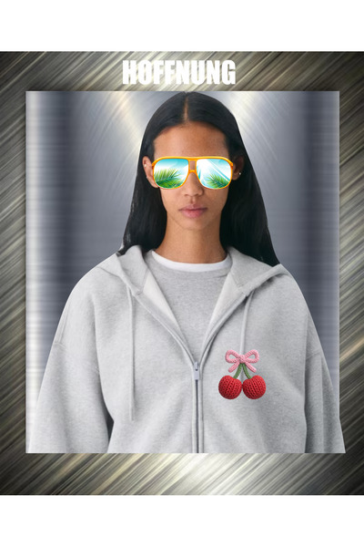 HOFFNUNG unisex Βαμβάκι lu oversized 2Cherries t με τύπωμα με κουκούλα Άνετο ...