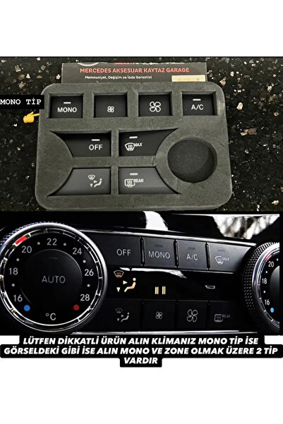 kaytaz MERCEDES KLİMA TUŞ KAPLAMA SİYAH W204 GLK CLS MONO TİP