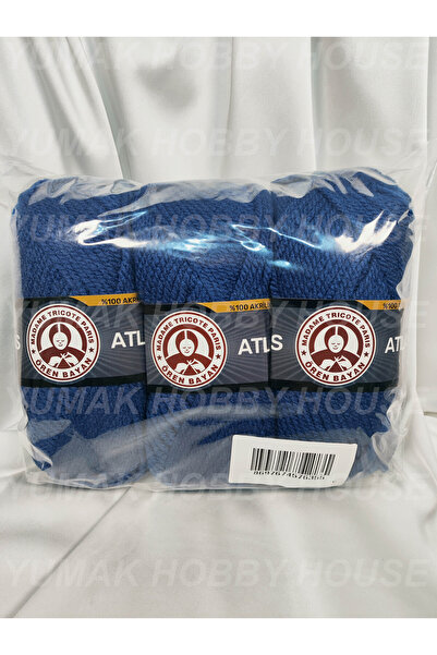 Ören Bayan ATLAS Kot Mavisi El Örgü İpi (3 Adet) - Renk: 150